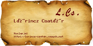 Lőrincz Csatár névjegykártya